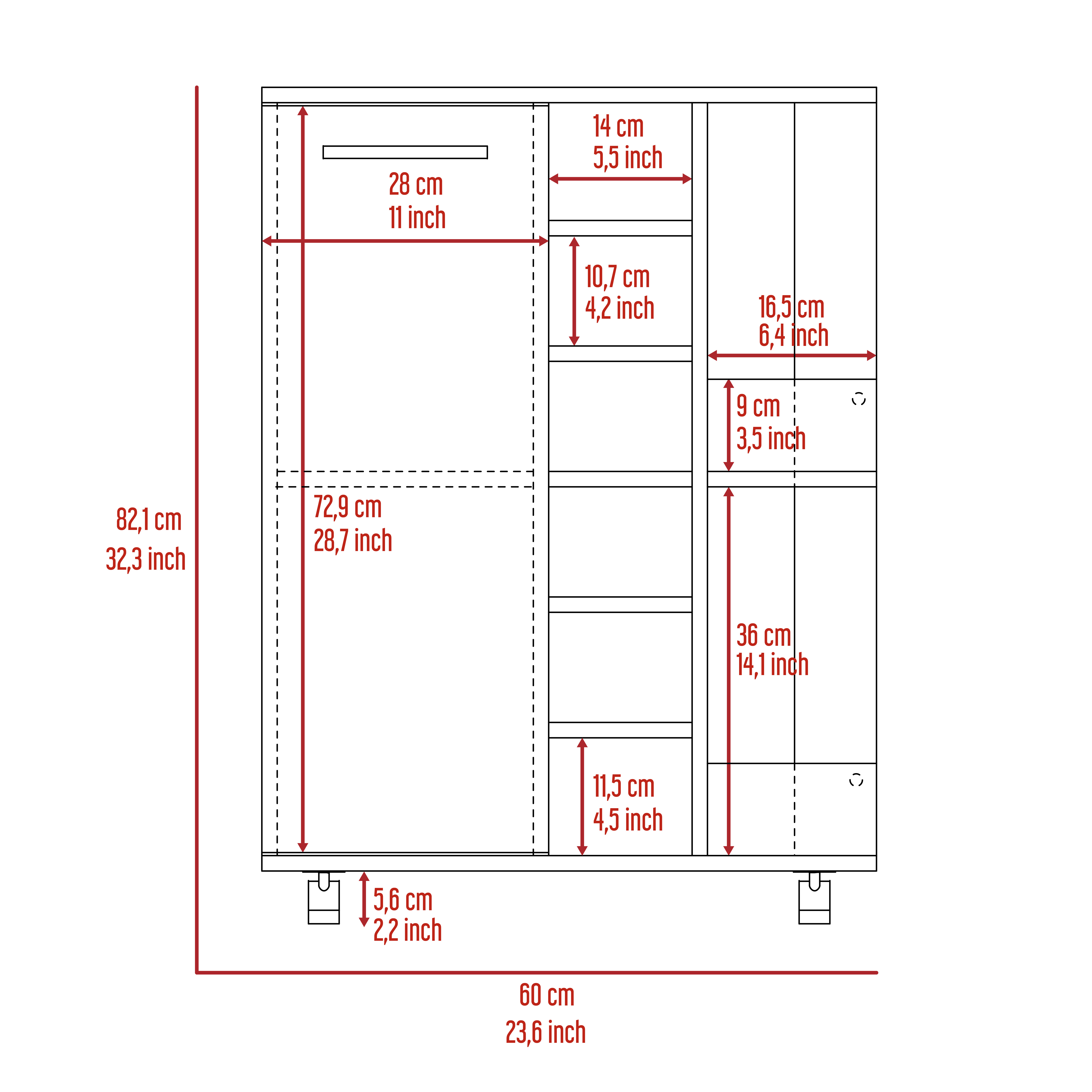 Bar Cart, Two External Shelves, Four Casters, Six Built-in Wine Rack, Single Door Cabinet -Espresso